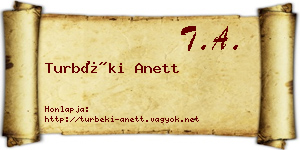 Turbéki Anett névjegykártya