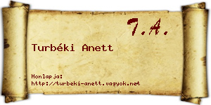 Turbéki Anett névjegykártya
